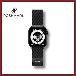 NWT ALEXANDER LAUT BLACK STAINLESS STEEL APPLE WATCH STRAP WITH MAGNETIC CLASP